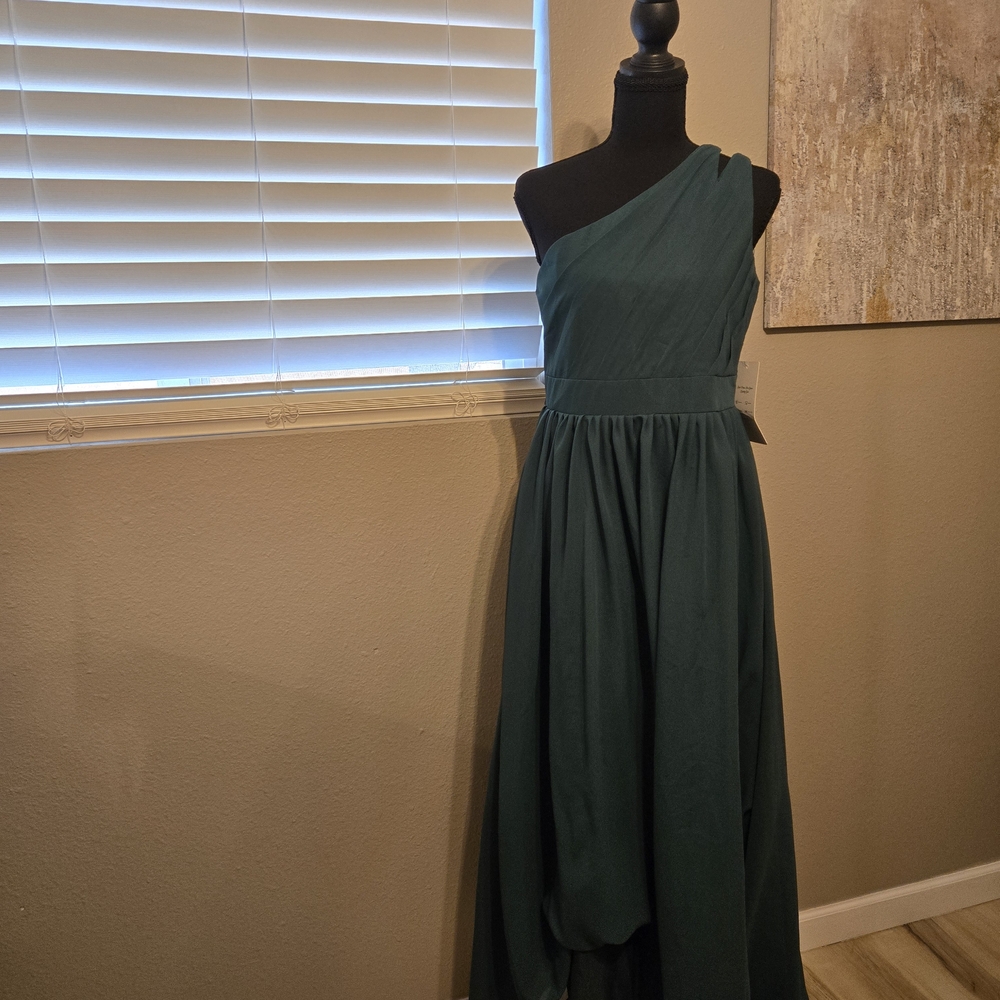 Chic One-Shoulder Teal Dress for Kids